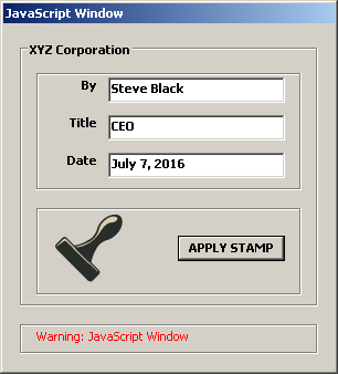 Dynamic Stamp Data Entry Dialog